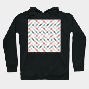 Teal & Orange Geometric Pattern Hoodie